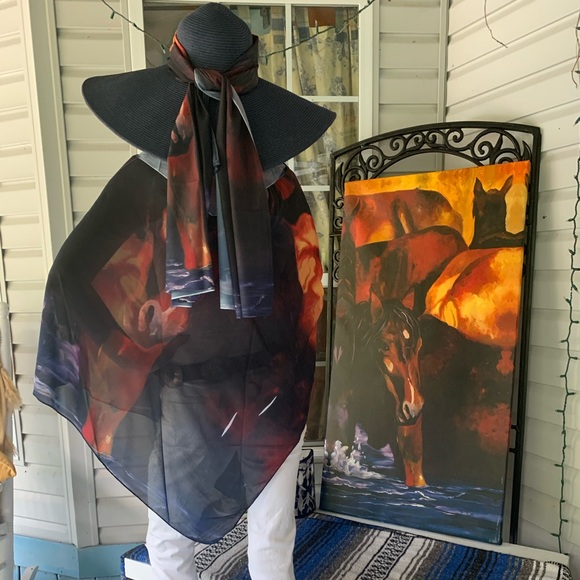 “Cooling Off” Poncho by Ballantine Original Art - Picture 3 of 3